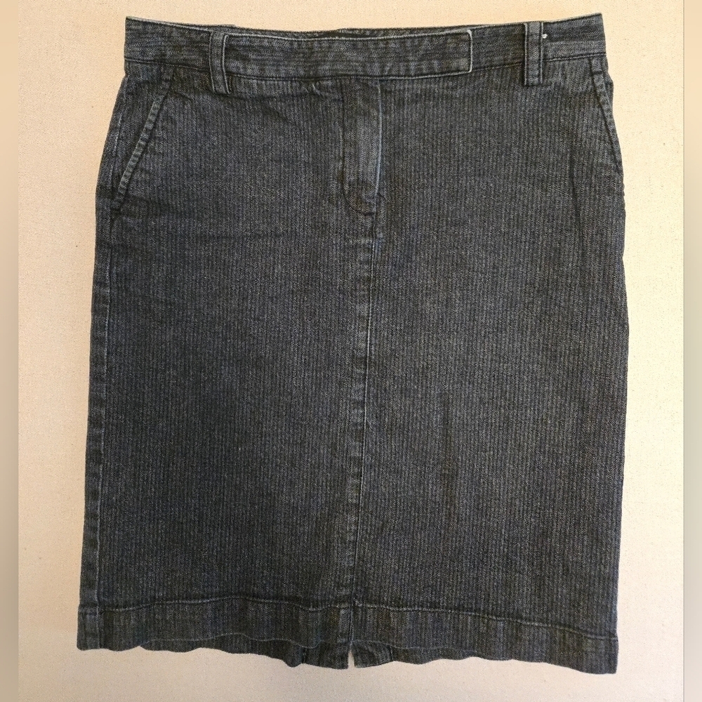 Talbots Blue Pencil Skirt Knee-Length Subtle Pinstripe 16p EUC